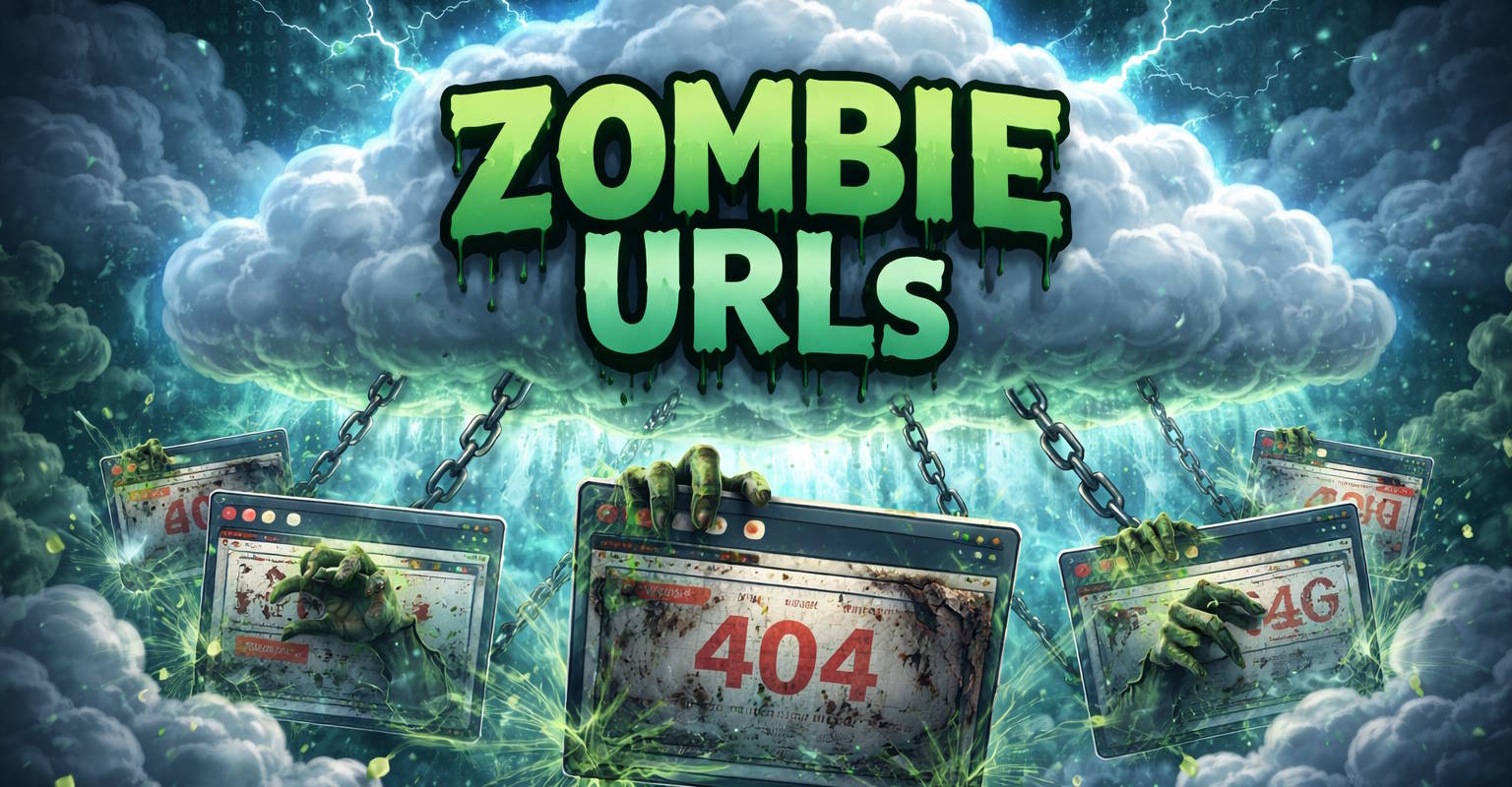 Zombies in horror font with 404 web pages