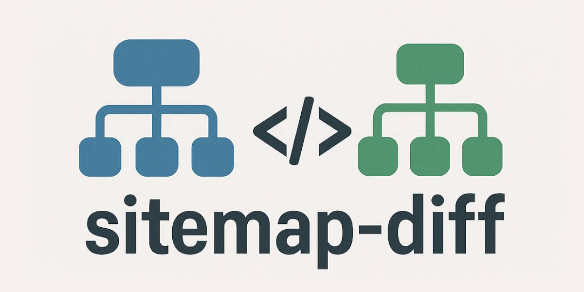 Two visual representations of sitemaps with name sitemap-diff